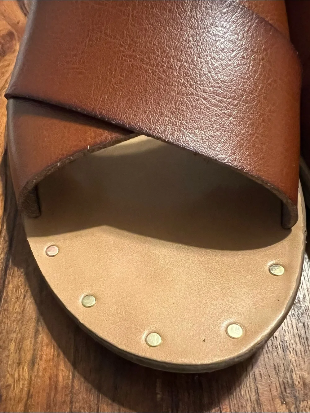 Cynthia Rowley Fiona Cognac Cross Strap Flat Sandals Women’s 8.5 M